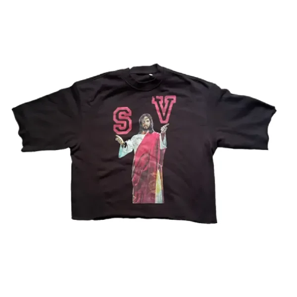 Black Saint Vanity Jesus Cropped Sweater Tee
