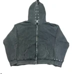 Black Saint Vanity Studded Zip-Up Hoodie