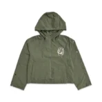 Army Green Saint Vanity Nylon Hooded Track Jacket