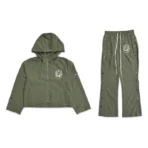 Army Green Saint Vanity Nylon Track Zip-Up Tracksuit