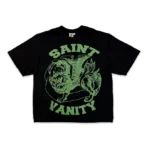 Black-Green Saint Vanity Griffin Logo Tee