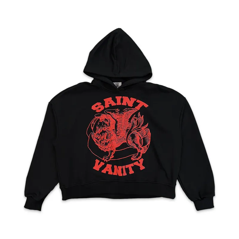 Black-Red Saint Vanity Griffin Hoodie - Saint Vanity Black/Red Saint Vanity Griffin Hoodie