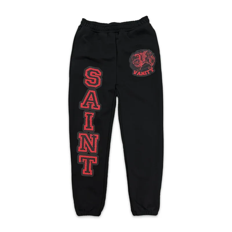 Black-Red Saint Vanity Griffin Sweatpants - Saint Vanity Black-Red Saint Vanity Griffin Sweatpants