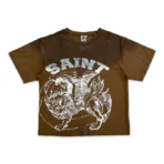 Brown Saint Vanity Distressed Griffin Tee