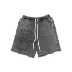 Faded Black Saint Vanity Terry Logo Shorts