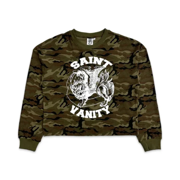 Green Camo Saint Vanity Thermal Long Sleeve Tee