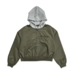 Green Saint Vanity Nylon Hooded Bomber Jacket