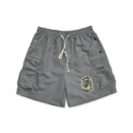 Grey Saint Vanity Logo Cargo Nylon Shorts