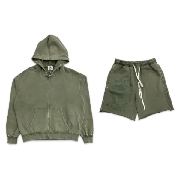 Olive Saint Vanity Terry Studded Logo Short Set