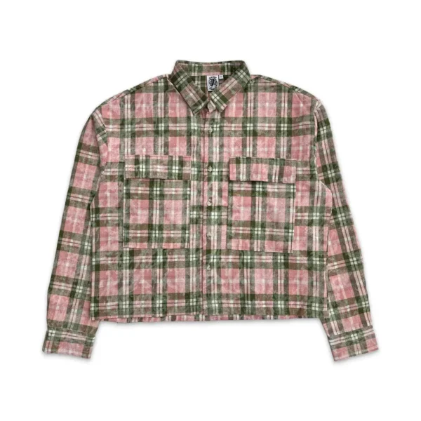 Pink-Green Saint Vanity Classic Logo Flannel
